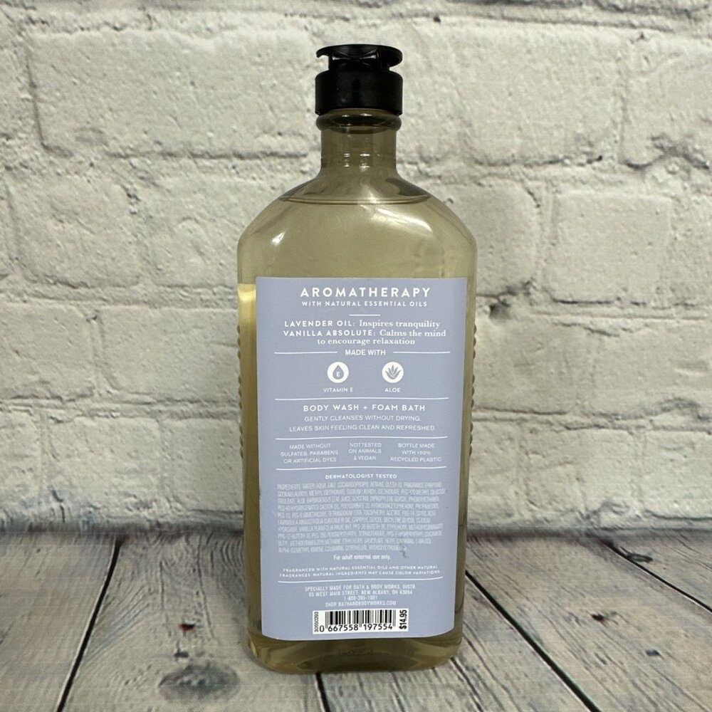 AROMATHERAPY Sleep Lavender Vanilla Foam Bath Body Wash 10 oz Bath & Body Works - Picture 2 of 3